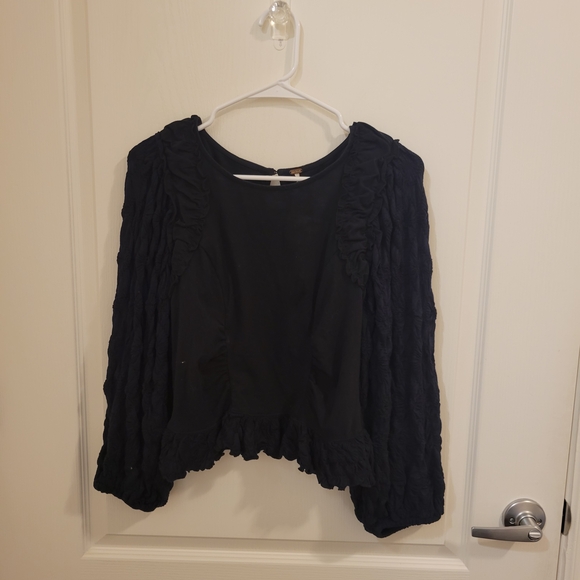 Free People Tops - Free People Black Ruffled Top